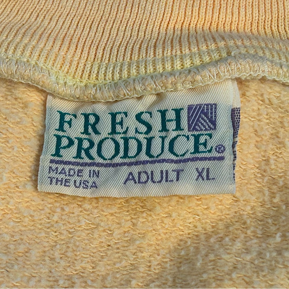 1995 Colorblock Fish Sweatshirt V Neck Nautical Graphic Yellow 90s Vintage XL - Picture 7 of 8